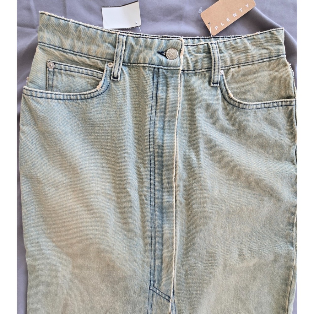 Plenty Jeans Midi Skirt Open Up Front W Sz 27 Y2K Grunge Preppy Bohemiem - Picture 8 of 14